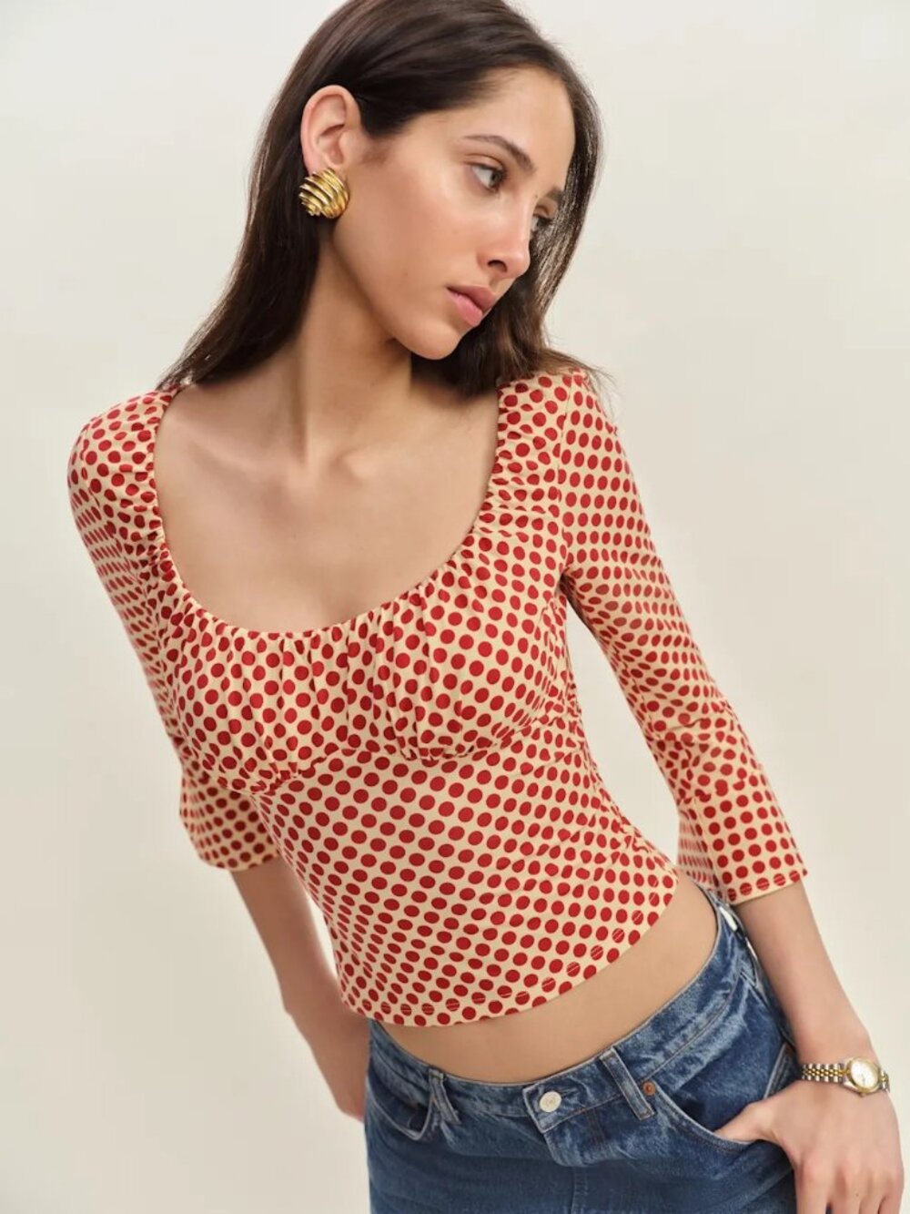 Reformation Effie Knit Top Yellow - Size XL